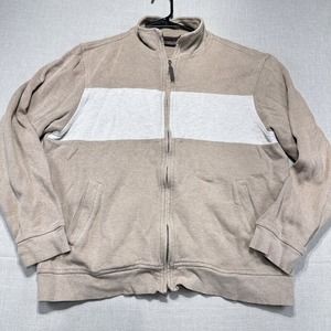Tasso Elba Zip Sweater Men’s M Long Sleeve Cream Tan